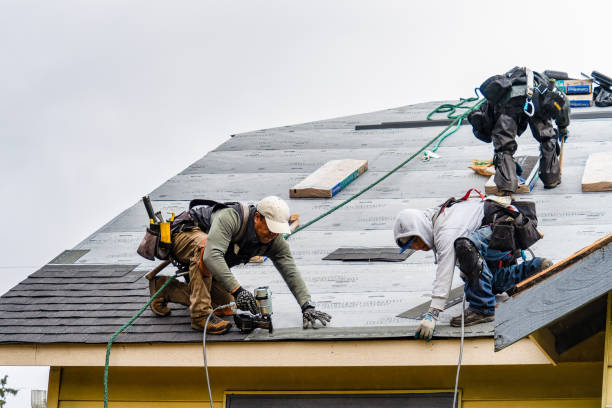 Professional Roof Replacement technician working in Wrightstown, NJ